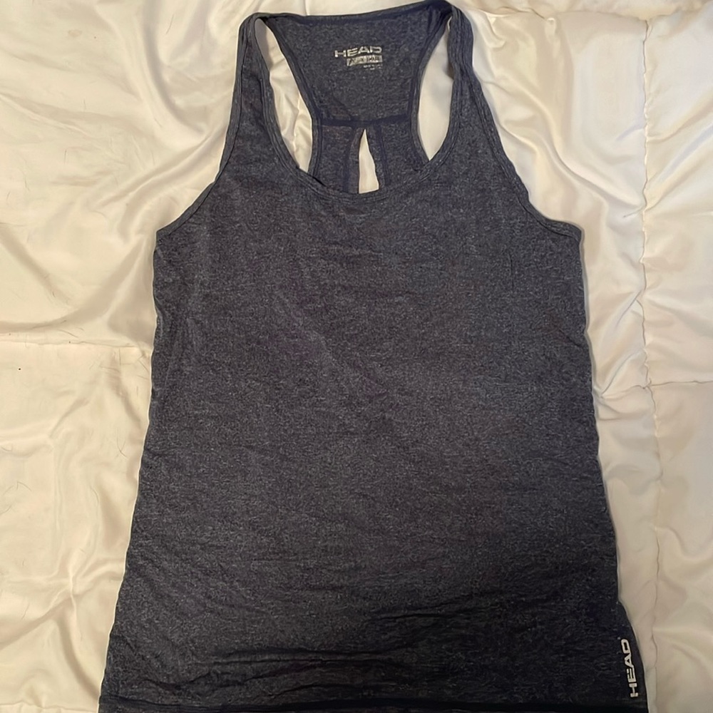 Dry-fit racer back tank with open back